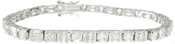 925 Sterling Silver Platinum Finish Brilliant Fashion Tennis Bracelet