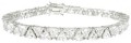 925 Sterling Silver Platinum Finish Trillion Tennis Bracelet