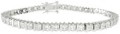 925 Sterling Silver Platinum Finish Princess Fashion Tennis Bracelet