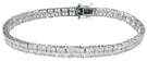 925 Sterling Silver Rhodium Finish CZ Princess Fashion Tennis Channel Bracelet