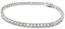 925 Sterling Silver Rhodium Finish CZ Fashion Tennis Bracelet