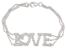 925 Sterling Silver Rhodium Finish CZ Love Bracelet