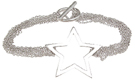 925 Sterling Silver Rhodium Finish Star Bracelet