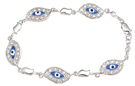 925 Sterling Silver Rhodium Finish CZ Good Luck Bracelet
