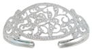 925 Sterling Silver Rhodium Finish Antique Style Cuff Bangle