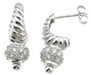 925 Sterling Silver Rhodium Finish Brilliant Fashion Pave Earrings