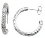 925 Sterling Silver Rhodium Finish Brilliant Fashion Pave Earrings