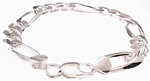 925 Sterling Silver Figaro 250 Bracelet