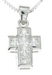 925 Sterling Silver Platinum Finish Princess Fashion Cross Pendant