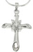 925 Sterling Silver Platinum Finish Cross Pendant