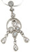 925 Sterling Silver Rhodium Finish Chandelier Antique Style Pendant
