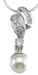 925 Sterling Silver Rhodium Finish Synthetic Pearl Fashion Pendant