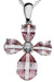 925 Sterling Silver Rhodium Finish Cross Fashion Prong Pendant