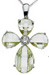 925 Sterling Silver Rhodium Finish Cross Fashion Prong Pendant