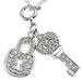 925 Sterling Silver Rhodium Finish Lock & Key Fashion Pave Pendant