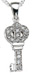 925 Sterling Silver Rhodium Finish Key Fashion Pave Pendant