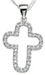 925 Sterling Silver Rhodium Finish Cross Fashion Prong Pendant