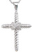925 Sterling Silver Rhodium Finish Brilliant Cross Fashion Pave Pendant