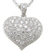 925 Sterling Silver Rhodium Finish Brilliant Tiffany Style Pave Pendant