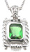 925 Sterling Silver Rhodium Finish Emerald Cut Antique Style Bezel Pendant
