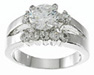 925 Sterling Silver Platinum Finish Brilliant Fashion Ring