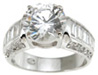 925 Sterling Silver Rhodium Finish Baguette Antique Style Wedding Ring