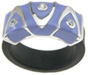 925 Sterling Silver Rhodium Finish Enamel Fashion Rubber Ring