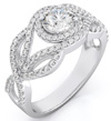 925 Sterling silver antique style engagement ring