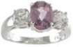 925 Sterling Silver Platinum Finish Genuine Amethyst Ring