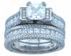 1.5ct princess 925 silver Sterling Couture wedding ring set