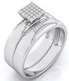 925 Sterling silver micro pave wedding set