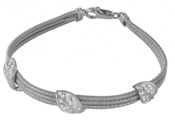 wholesale silver cz leaves italian bracelet
