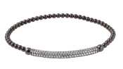 wholesale silver black beaded italian bracelet