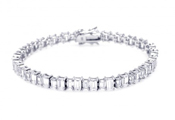 wholesale silver emerald cut cz tennis bracelet
