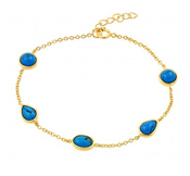 wholesale silver gold plated lapis lazuli blue bracelet