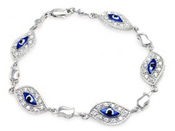 wholesale silver evil eye cz bracelet