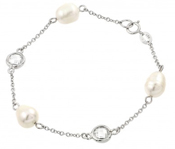 wholesale silver flower cz bracelet