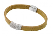 wholesale silver micro pave leather bracelet