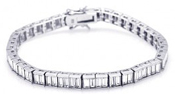 wholesale silver baguette cz tennis bracelet