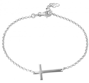 wholesale silver high polished italian cross bracelet