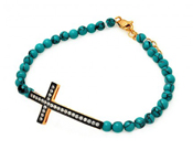 wholesale silver turquoise green bead bracelet