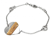 wholesale silver gold plated heart disc italian bracelet