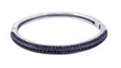 wholesale silver black cz bangle bracelet