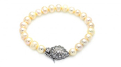 wholesale silver flower pearl bracelet