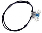 wholesale silver star of david evil eye and hamsa black cord bracelet