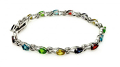 wholesale silver multicolor teardrop pearl bracelet