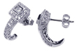 wholesale sterling silver crescent micro pave cz stud post earrings