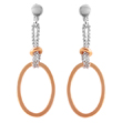sterling silver rose gold plated single oval earrings