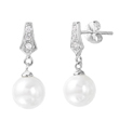 wholesale sterling silver cz pearl post earrings
