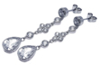 wholesale silver teardrop cz wire stud earrings